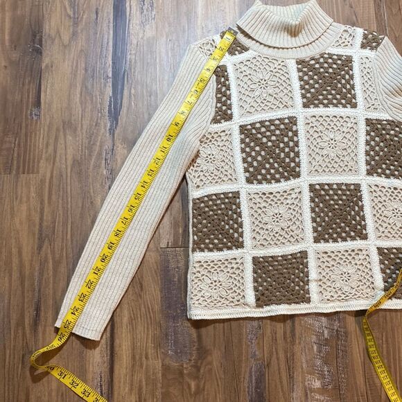 Vintage Liz Claiborne Crochet Ribbed Turtleneck Sweater - Picture 8 of 8